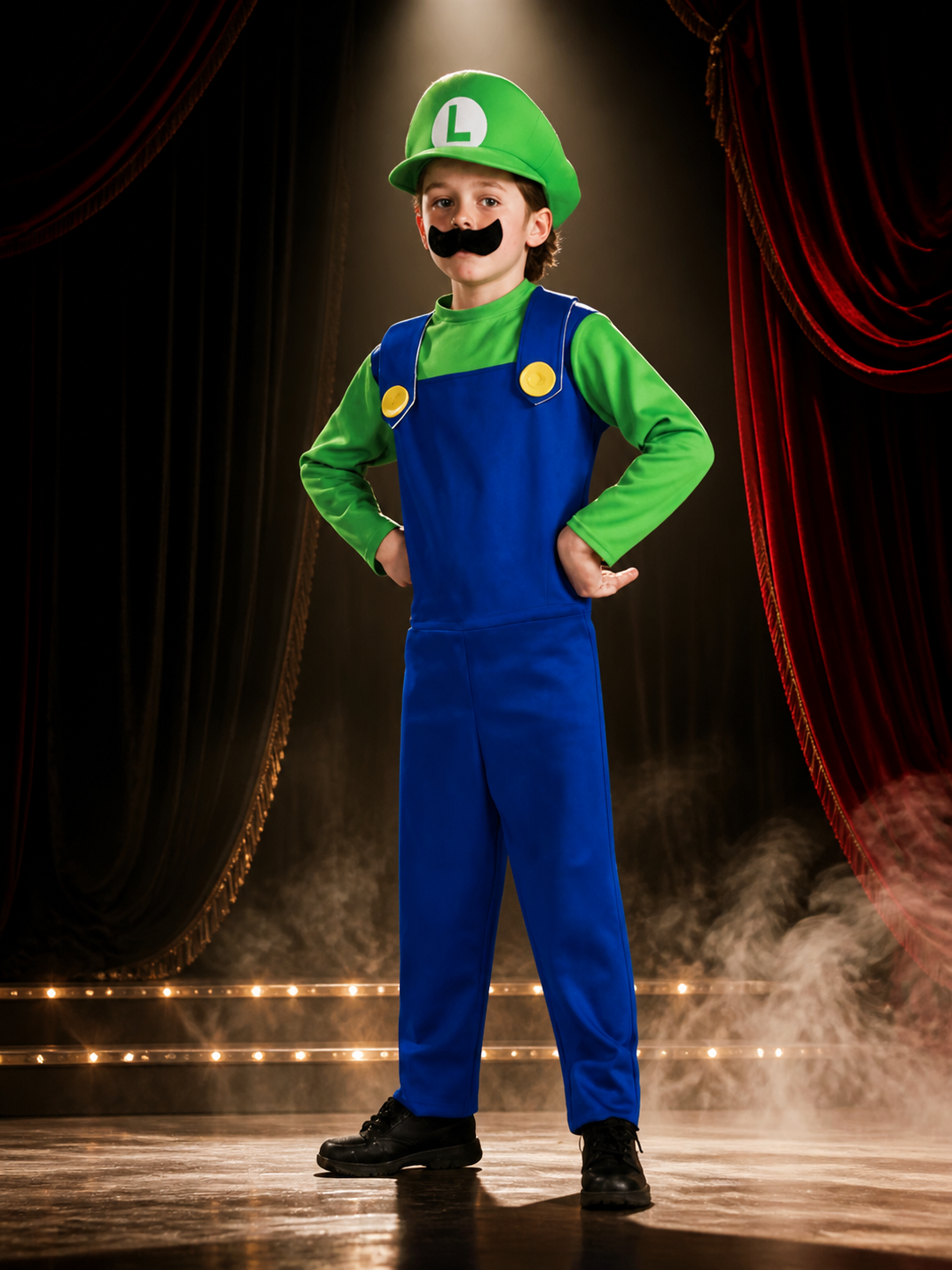 Luigi Carnival Costume Jumpsuit for Christmas Costumes detail 3