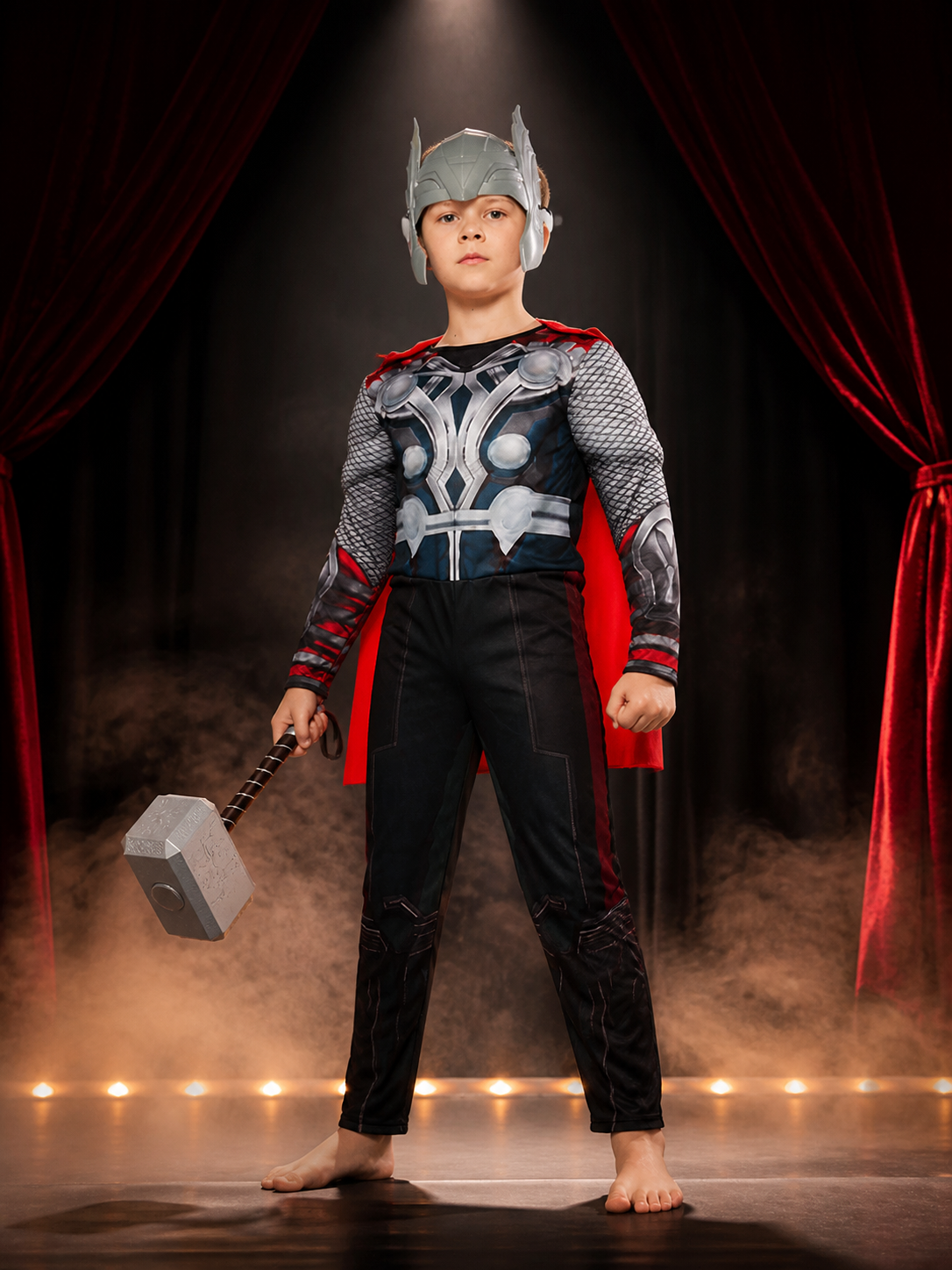 Thor Armor-Print Jumpsuit for Role-Playing and Halloween Costumes detail 3