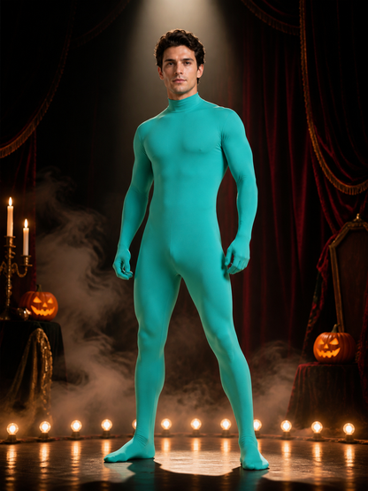 Unisex Green Invisible Man Bodysuit Costume, Hooded Full Body Morph Suit Costumes detail 3