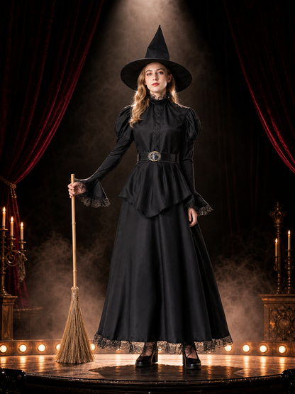 Gothic-Style Witch Costume for Halloween