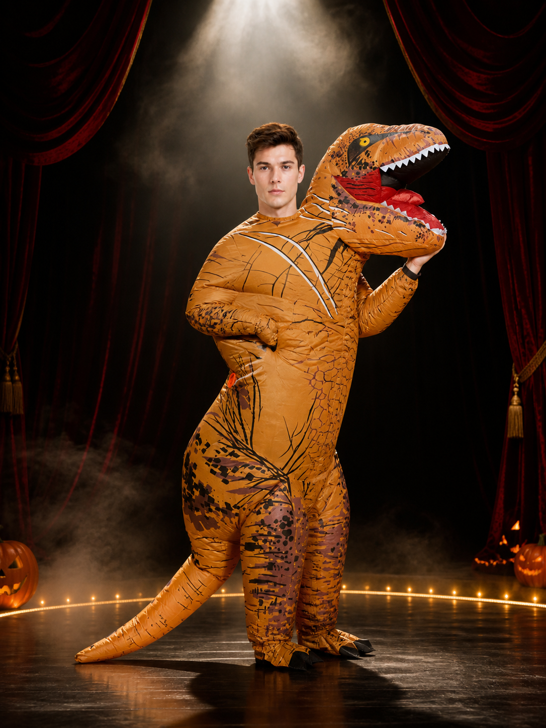 Inflatable T-Rex Dinosaur Costume, Funny Halloween Outfit for Adults and Costumes detail 3