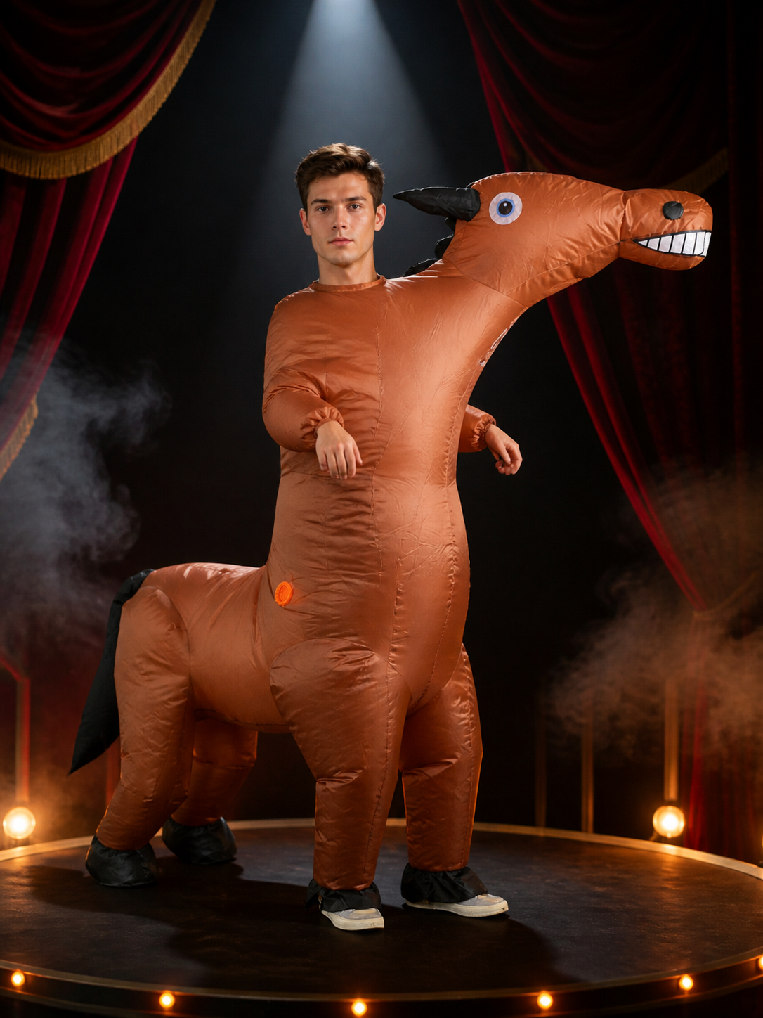 Orange Inflatable Dinosaur Costume, Spiked Full Body Halloween Party Outfit Costumes detail 2