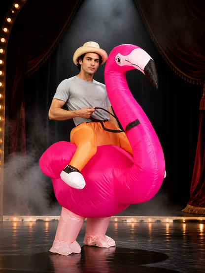 Kids Inflatable Flamingo Costume, Funny Blow Up Bird Outfit for Halloween Costumes detail 3