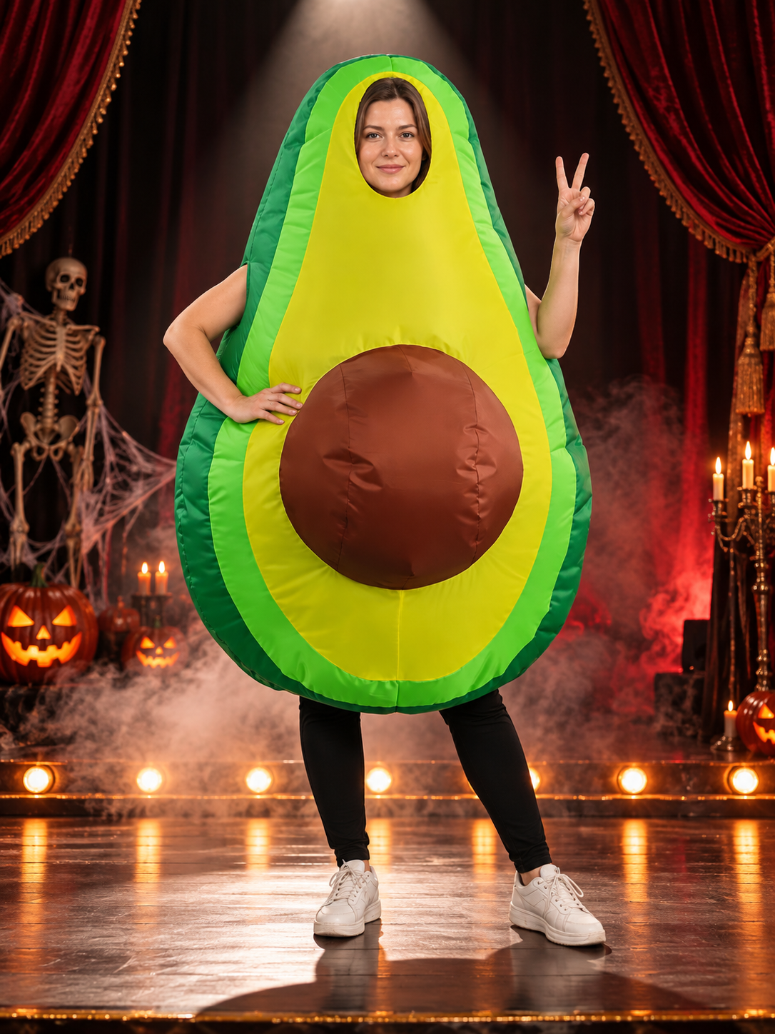 Inflatable Avocado Carnival Costume Green with Fan