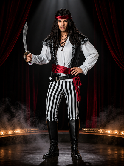 HD11006 Pirate Costume with Vest and Pants for Cosplay Costumes detail 3