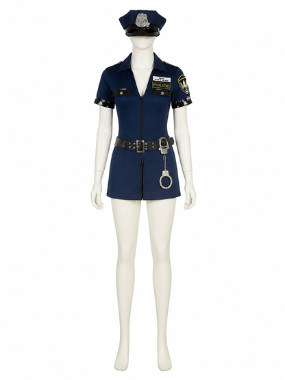 Women's Sexy Police Officer Costume Set with Hat, Belt & Handcuffs Costume Headwear detail 3