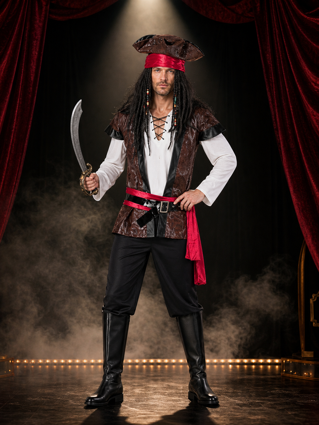 Jack Sparrow Pirate Costume for Cosplay Costumes detail 3