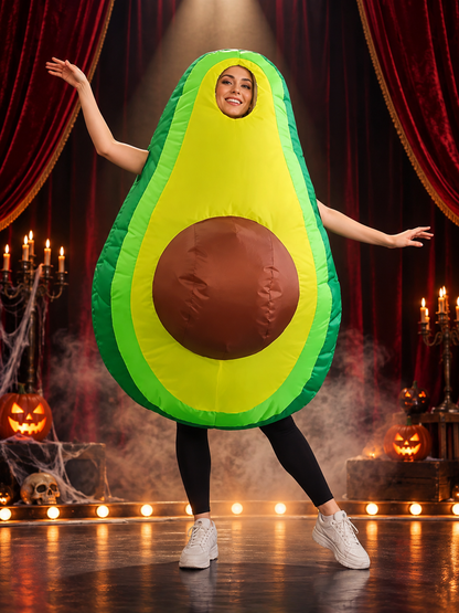 Inflatable Avocado Carnival Costume with Fan, Green