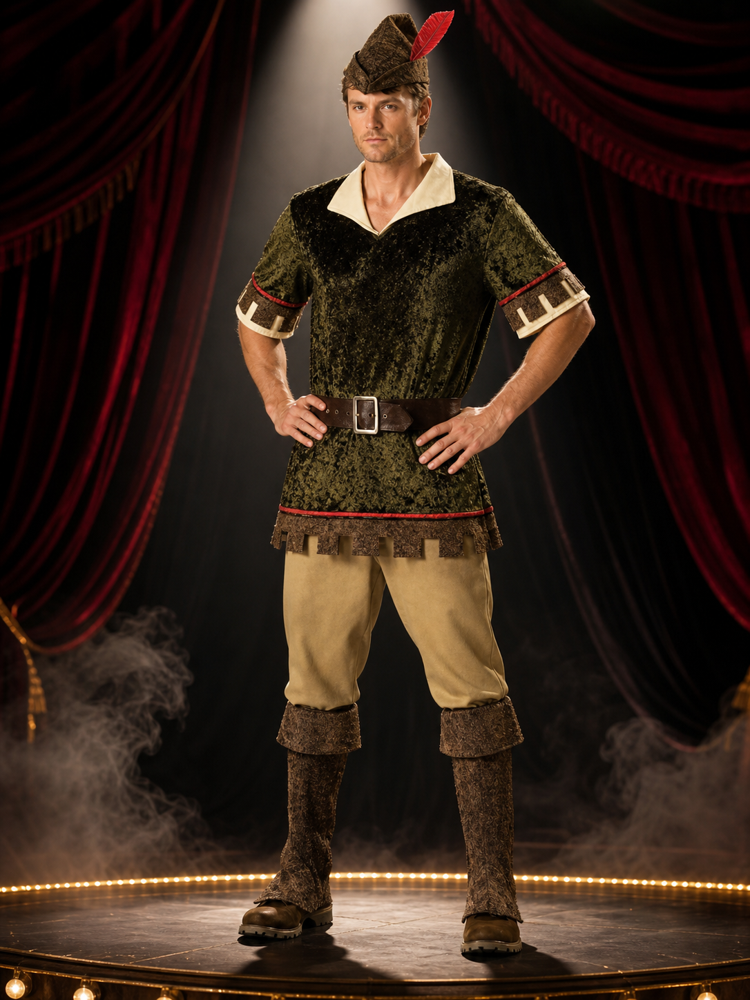Women's And Men's Robin Hood Costume Set, Medieval Forest Ranger Cosplay Outfit Costumes detail 3