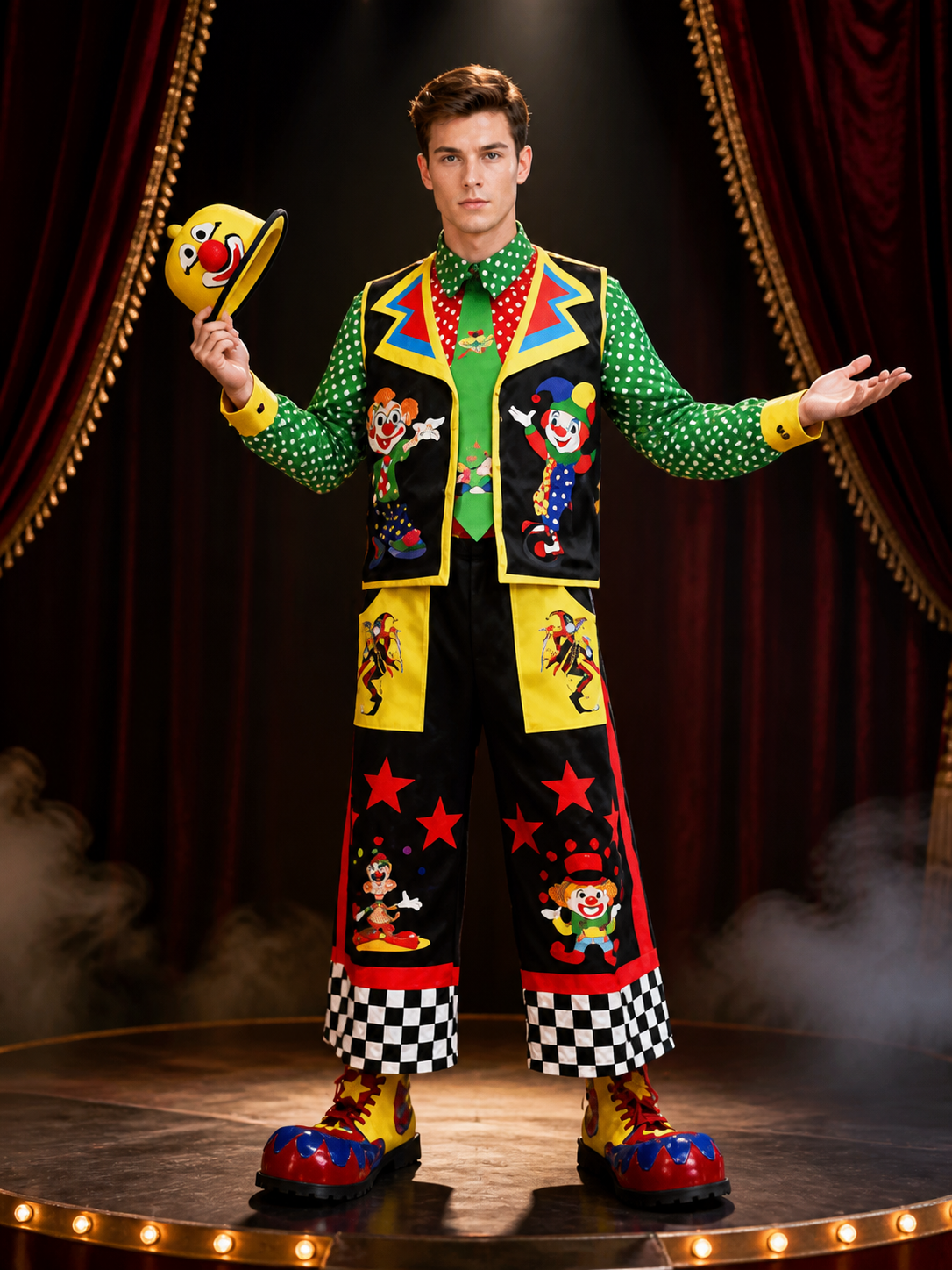 Clown Jumpsuit Costume for Masquerades and Performances Costumes detail 3