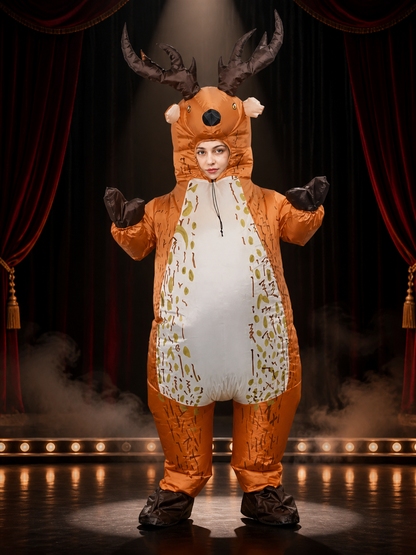 Inflatable Deer Costume, Funny Halloween Outfit with Antlers and Hooves Costumes detail 3