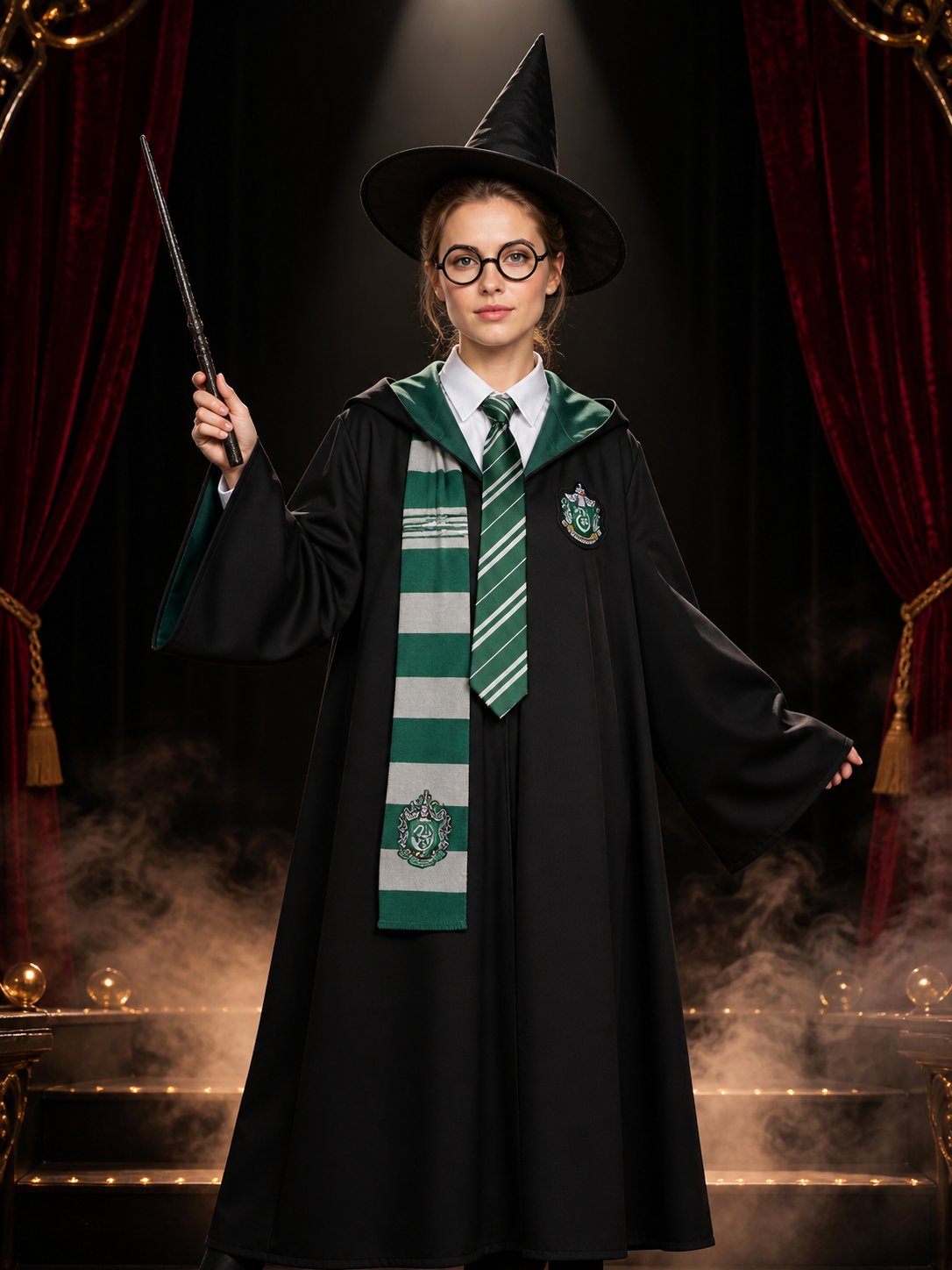 Slytherin Hooded Robe for Cosplay and Halloween