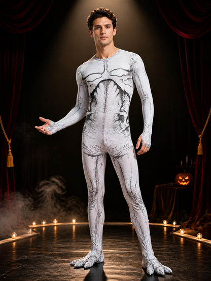 Adult & Kids Human Anatomy Bodysuit Costume, Hooded Jumpsuit With Matching Foot Costumes detail 3