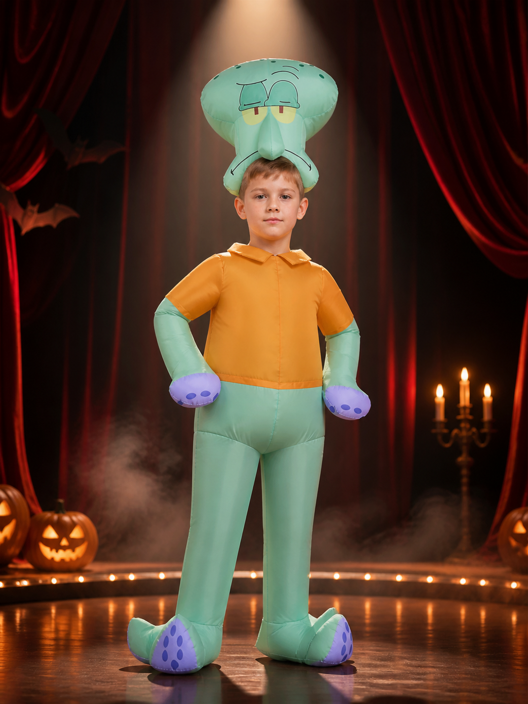 Kids Cartoon Octopus Inflatable Jumpsuit Costume for Halloween Costumes detail 3