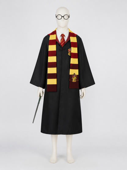 Gryffindor-Style Hooded Robe for Cosplay Costumes detail 3