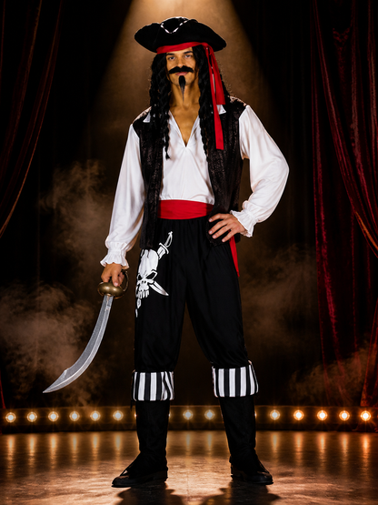 Halloween Pirate Costume with Tricorn Hat Costume Headwear detail 3