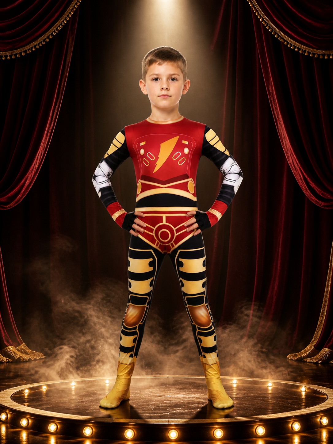 Dino Ranger Jumpsuit Costume, Sci-Fi Armor Design with Lightning Pattern Costumes detail 3