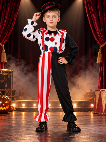 Kids' Clown Costume with Polka-Dot Shirt and Pants
