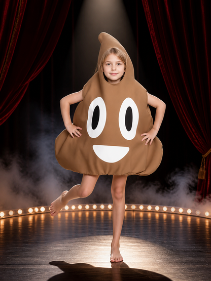 Brown Cartoon Poop Hooded Bodysuit Costume, Funny Halloween Party Outfit Costumes detail 3