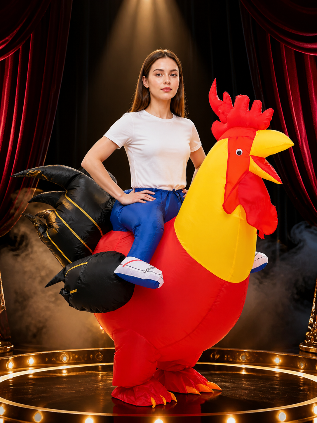 Unisex Chicken Inflatable Costume, Funny Halloween Party Outfit Costumes detail 3