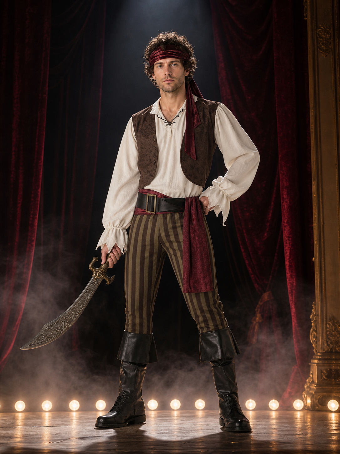 Retro Pirate Carnival Costume for Halloween Cosplay