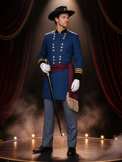 Navy-Style Pirate Captain Costume for Cosplay Costumes detail 3