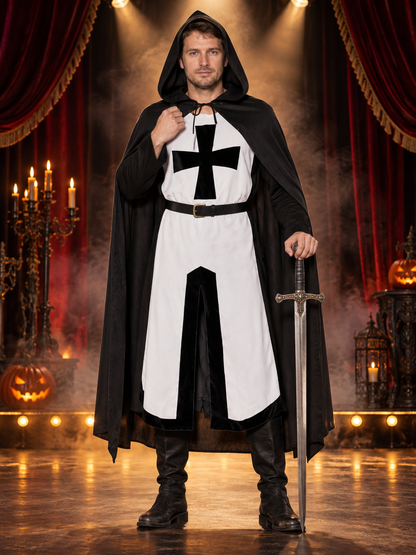 Medieval Knight Carnival Costume with Cross and Cape