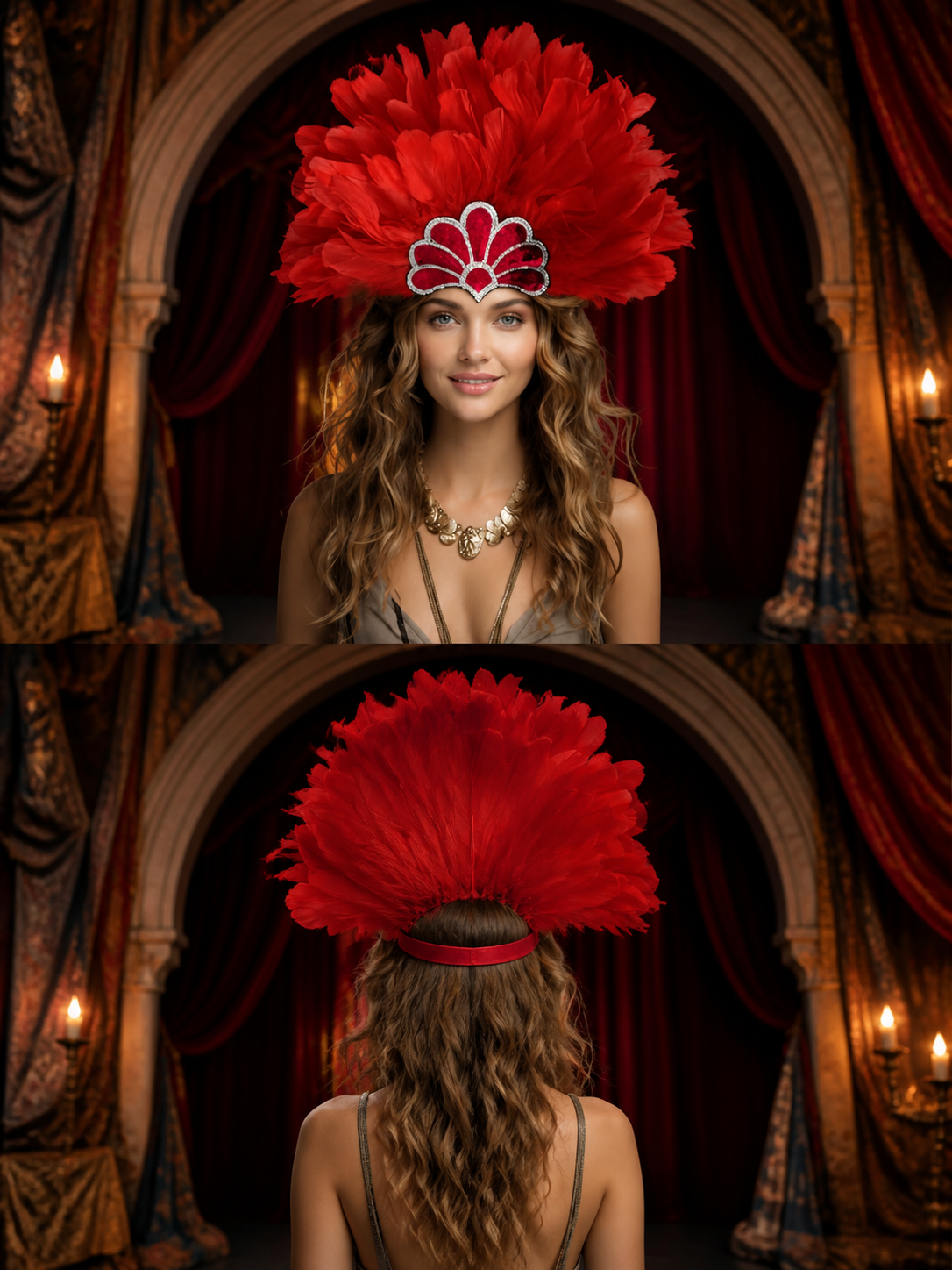 Red Feather Carnival Headpiece product view 23