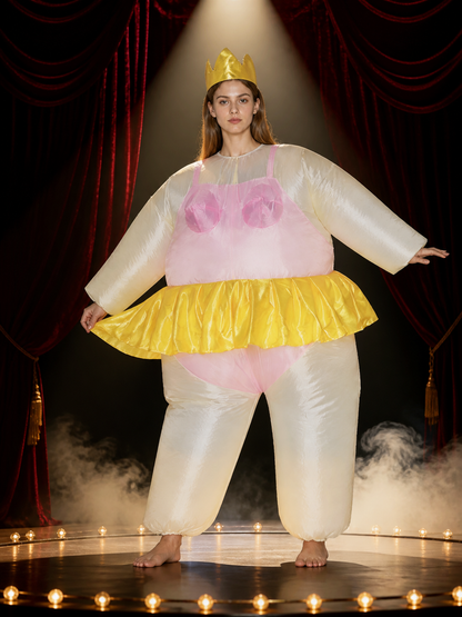 Womens Cartoon Mouse Inflatable Costume, Funny Blow Up Outfit with Yellow Skirt Costumes detail 3