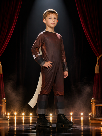 Kids Blocky Armor Costume Jumpsuit with Pixel Pattern, Halloween Outfit Costumes detail 3