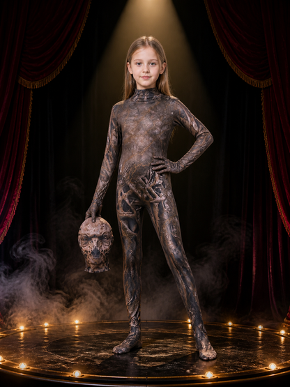 Unisex Alien Monster Bodysuit Costume with Full Face Mask, Brown Halloween One Costume Masks detail 3