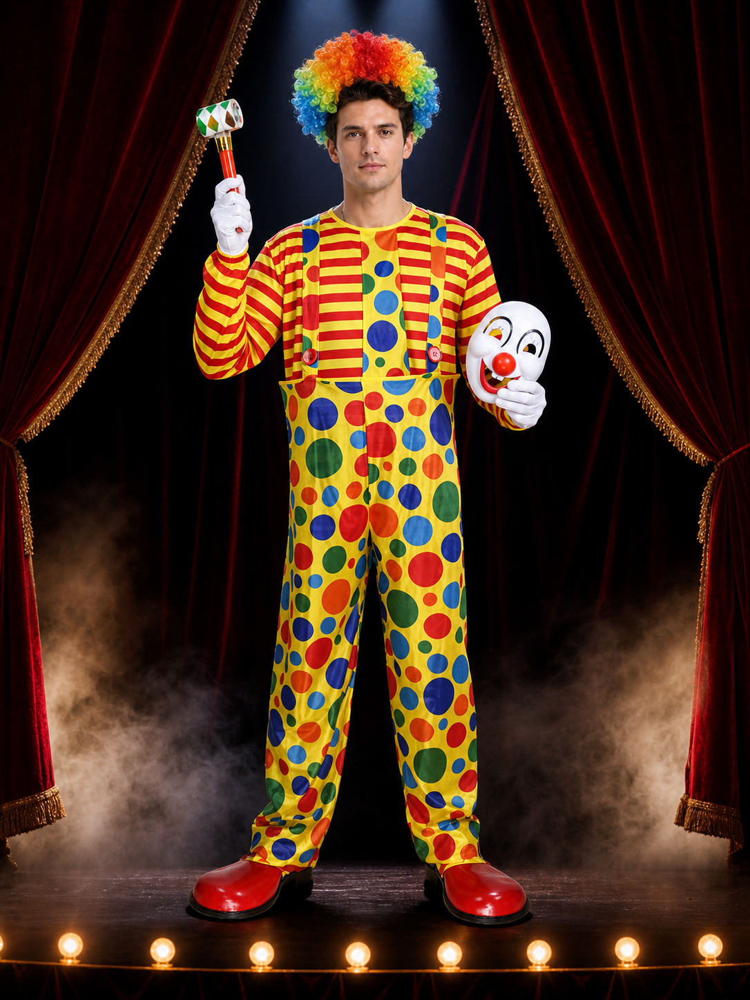 Clown Costume with Hoops and Accessories