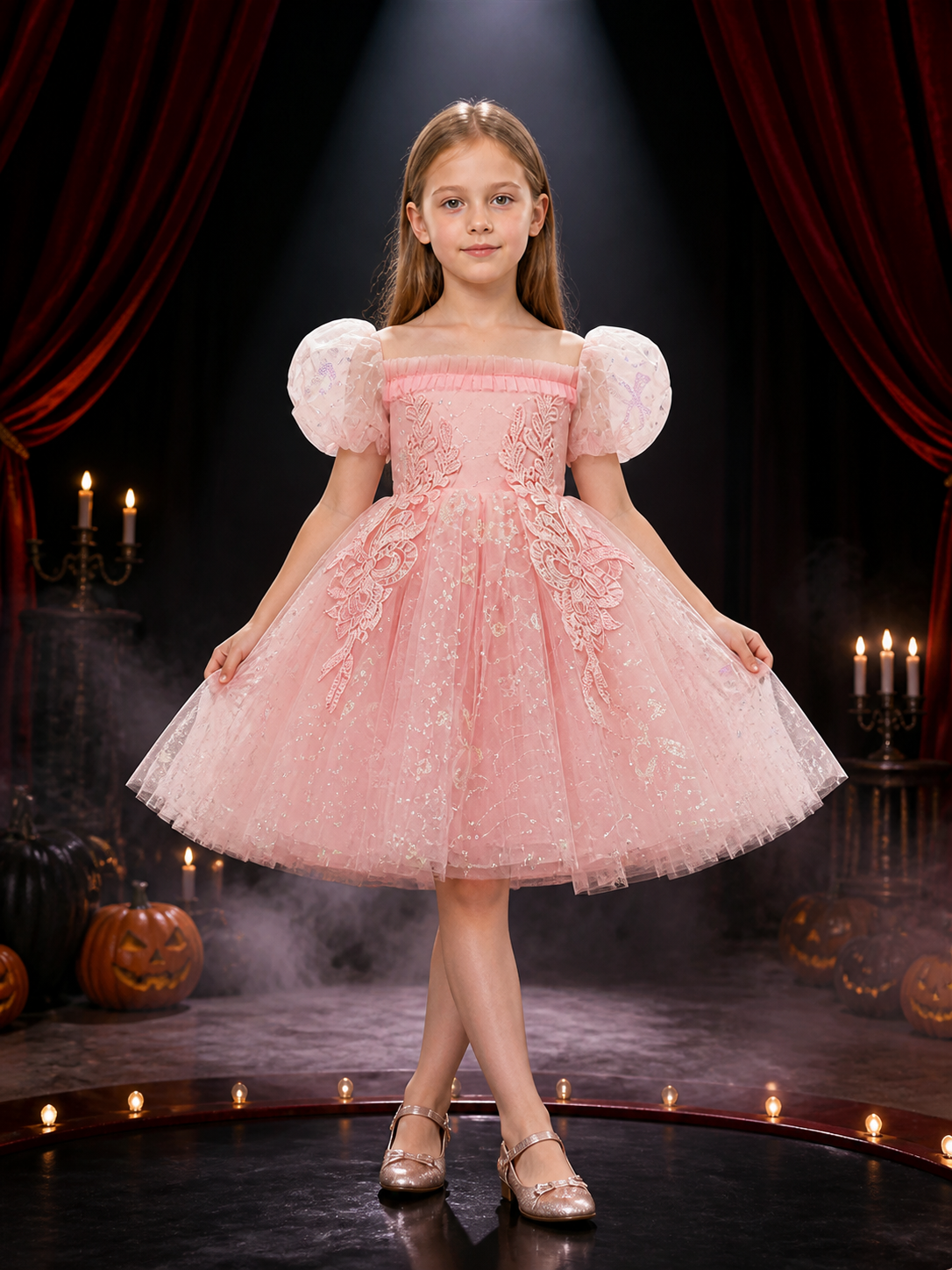 Toddler Girls' Sequined Embroidered Tulle Princess Dress Costume Dresses detail 3