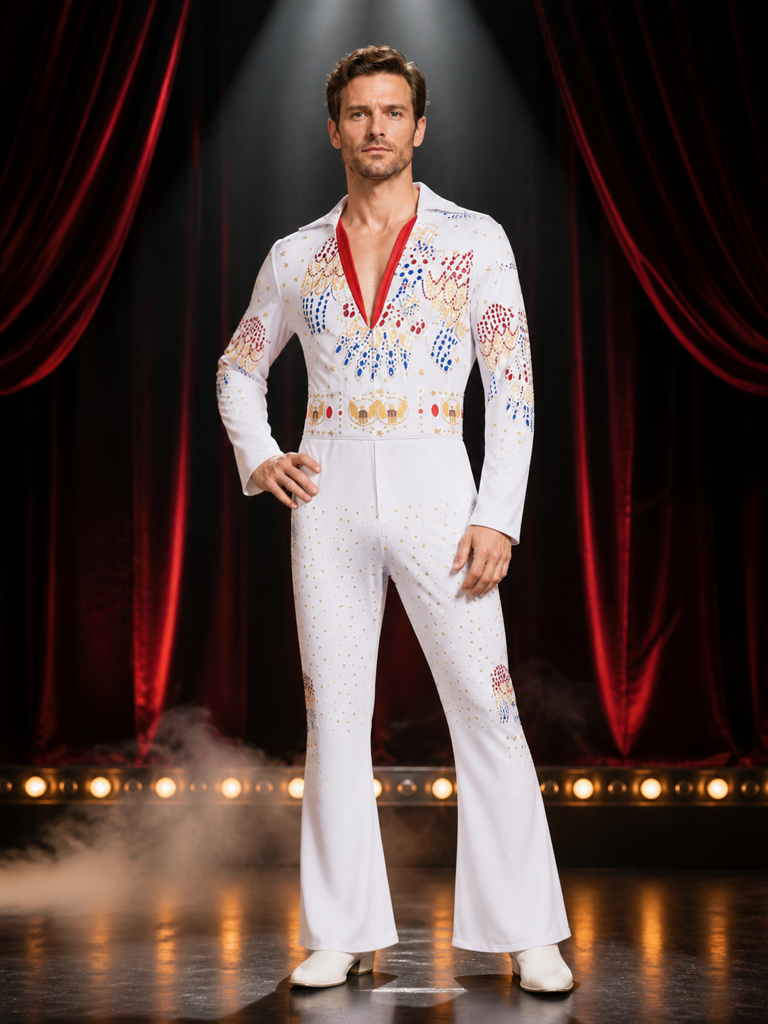 Sequined Elvis-Style Carnival Costume for Parties Costumes detail 3