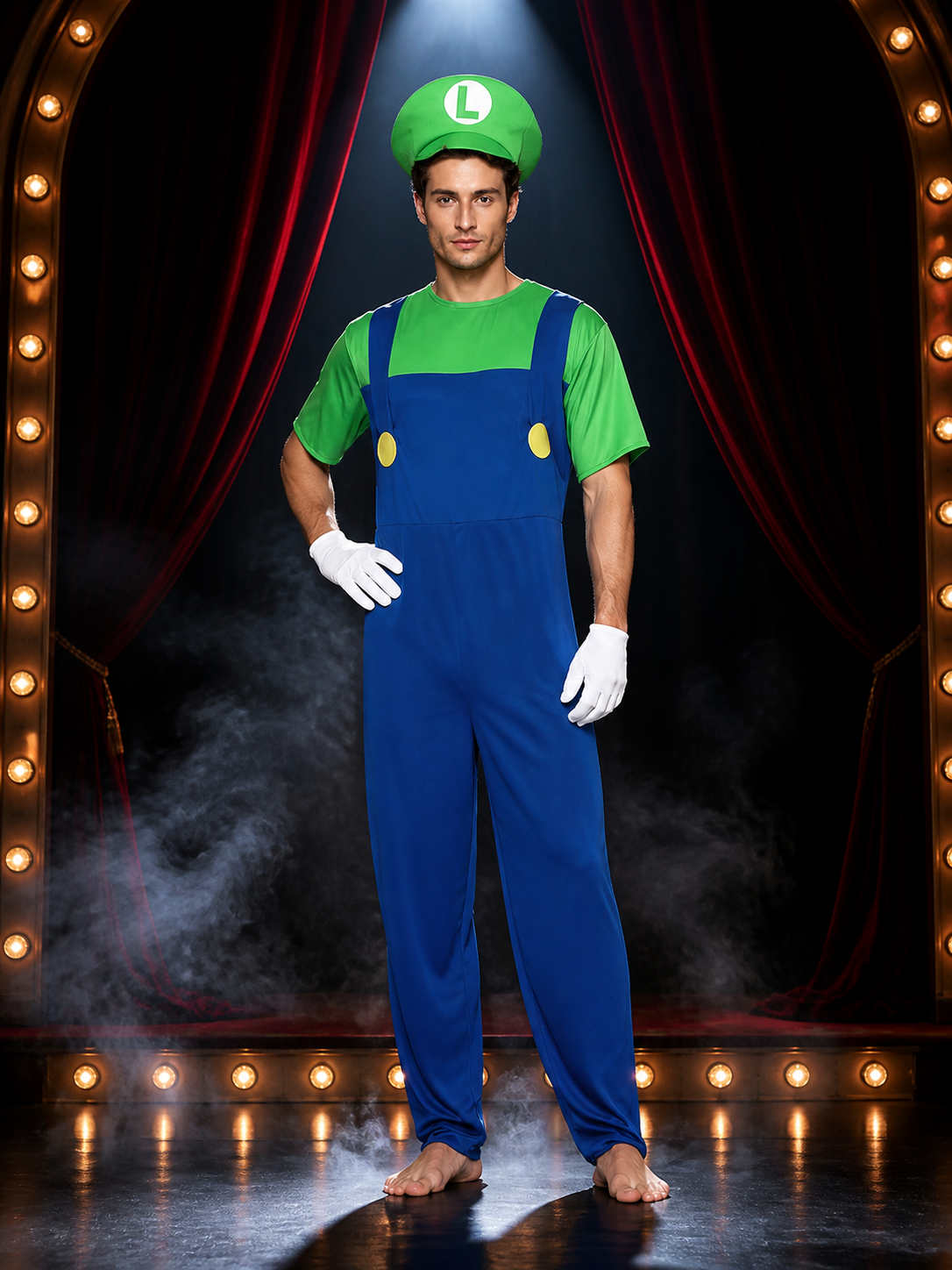 Luigi Carnival Costume, Cosplay Jumpsuit Costumes detail 2