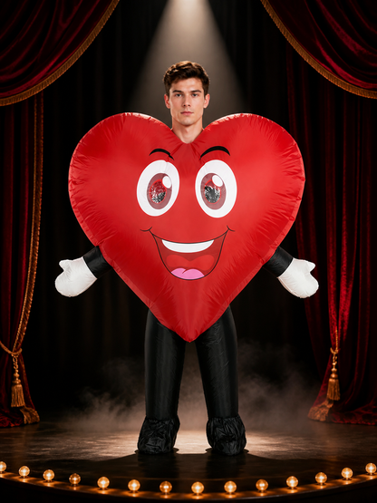 Unisex Heart Shape Inflatable Costume, Cartoon Halloween Party Outfit Costumes detail 3