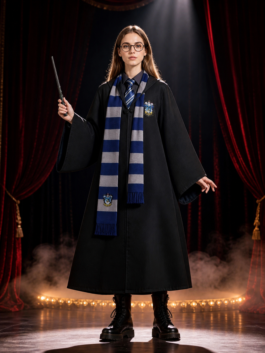 Ravenclaw Wizard Costume with Hood for Cosplay Costumes detail 3