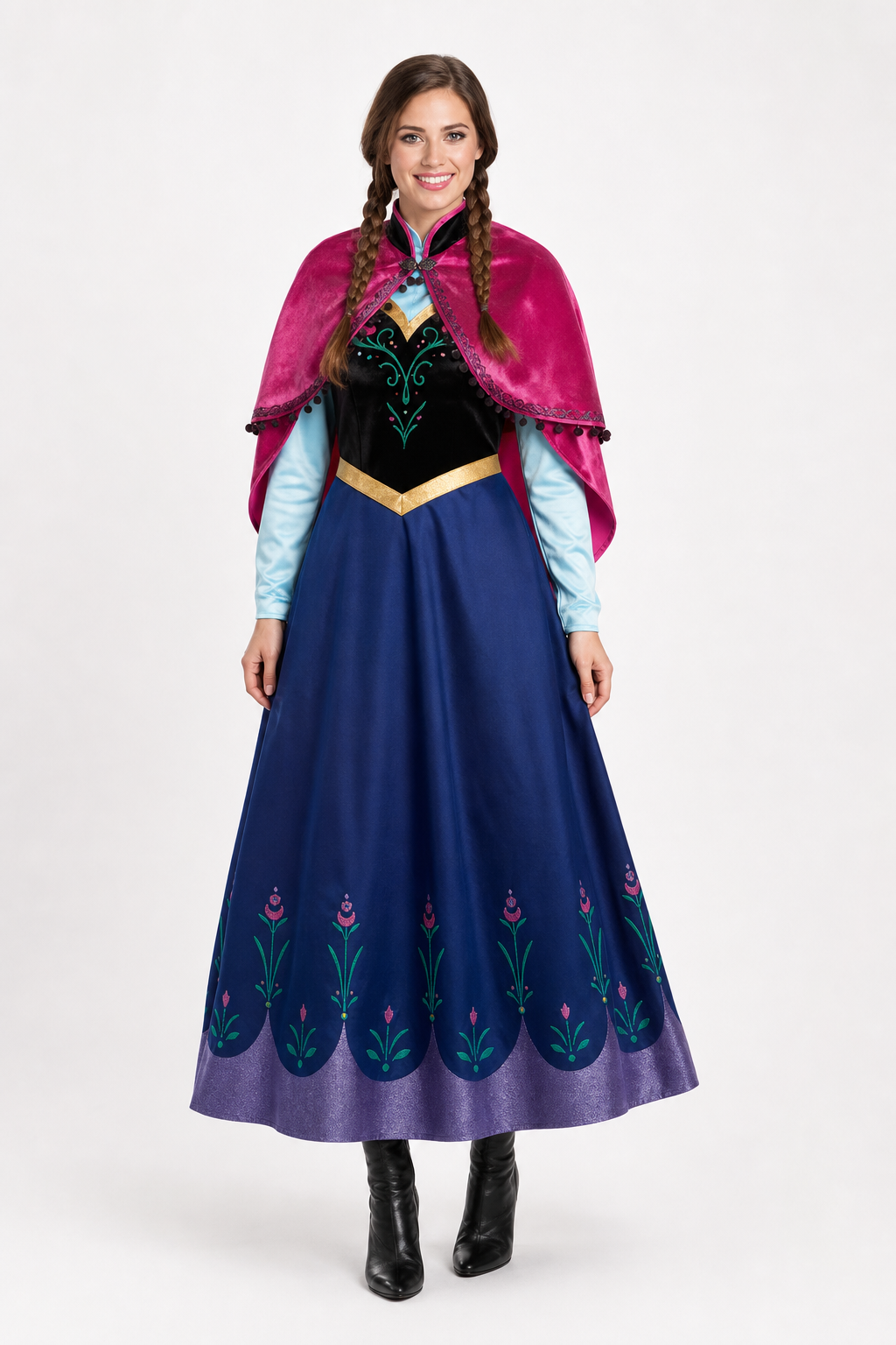 Carnival costume with cape and black corset