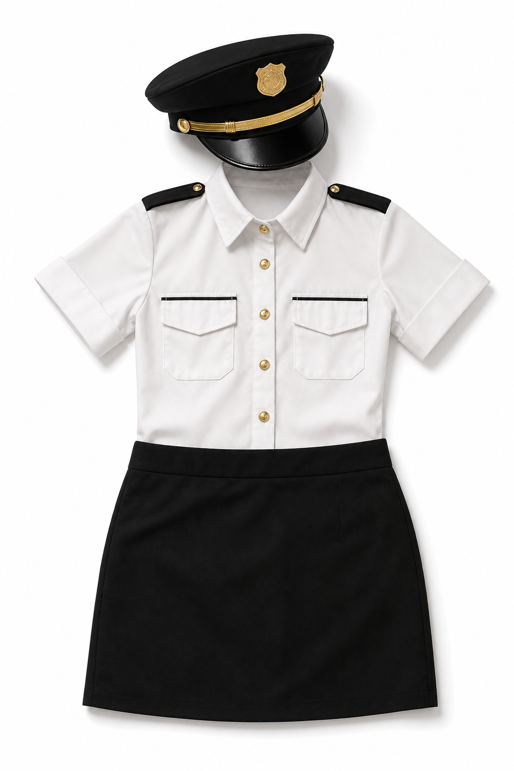 Black uniform-style costume for masquerade