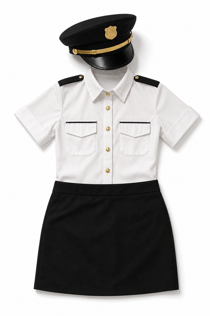 Black uniform-style costume for masquerade