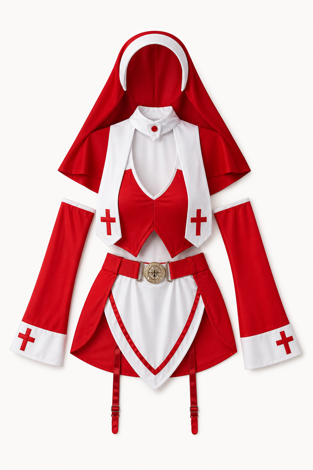 Red Nun Costume Dress for Masquerade Party