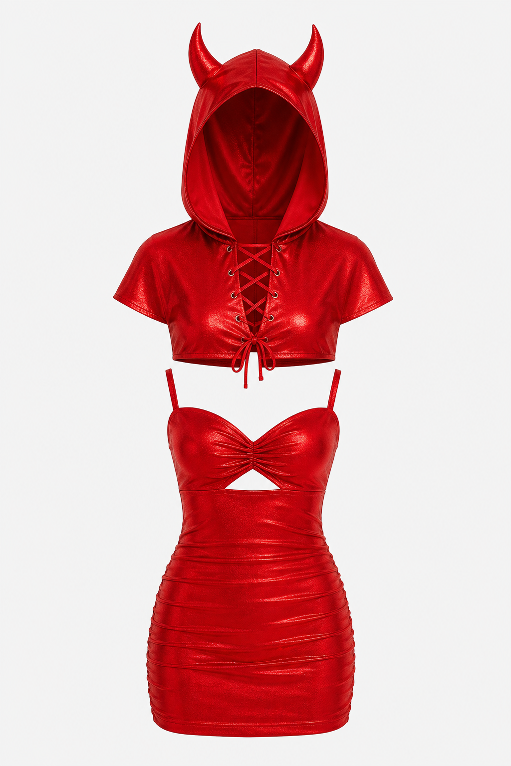 Red demon-style dress for masquerade and party