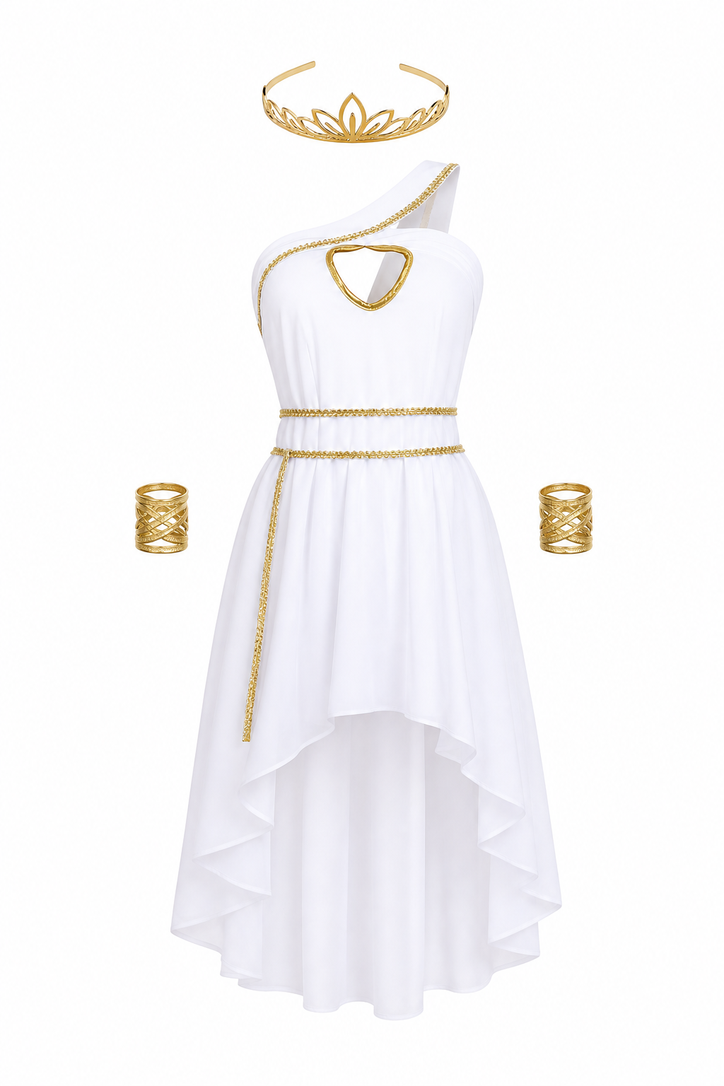 White Greek Goddess Costume with Wings and Tiara