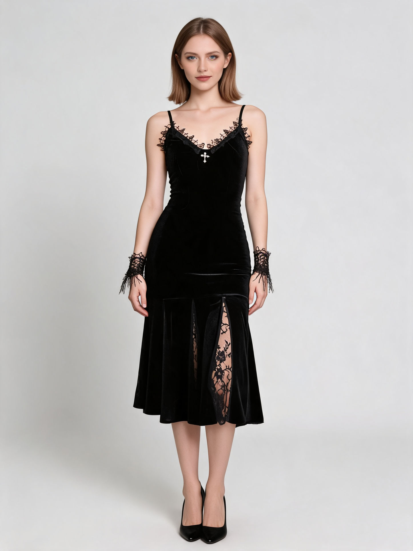 Black Gothic Witch Dress for Carnival