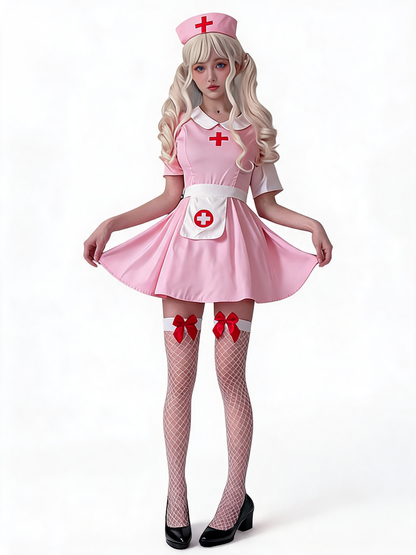 Black-and-White Nurse Costume Dress for a Masquerade