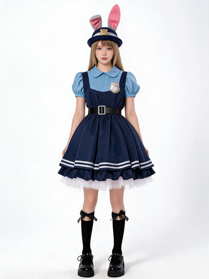 Halloween police costume with ears