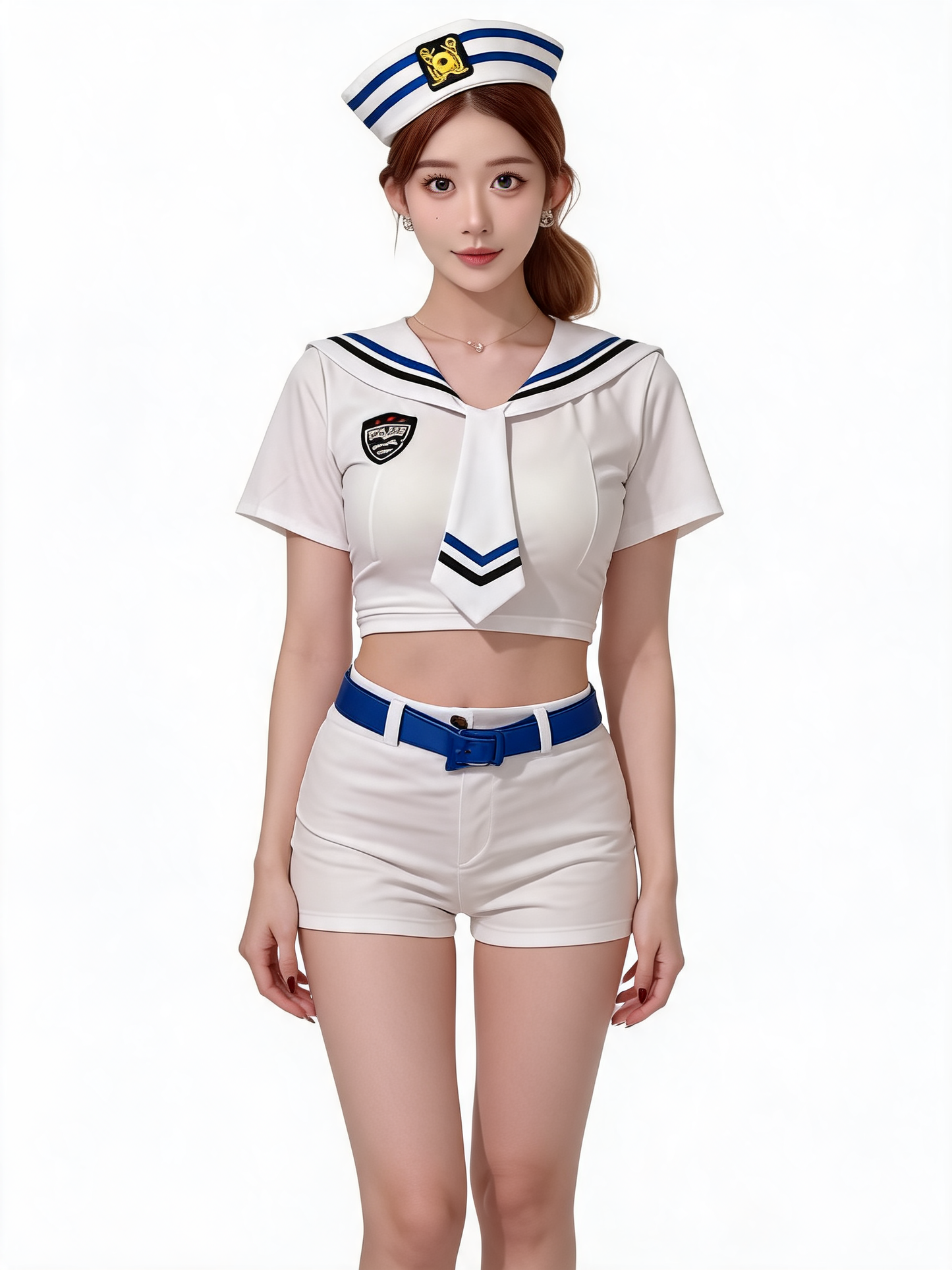 Carnival Sailor Costume, White and Blue Set
