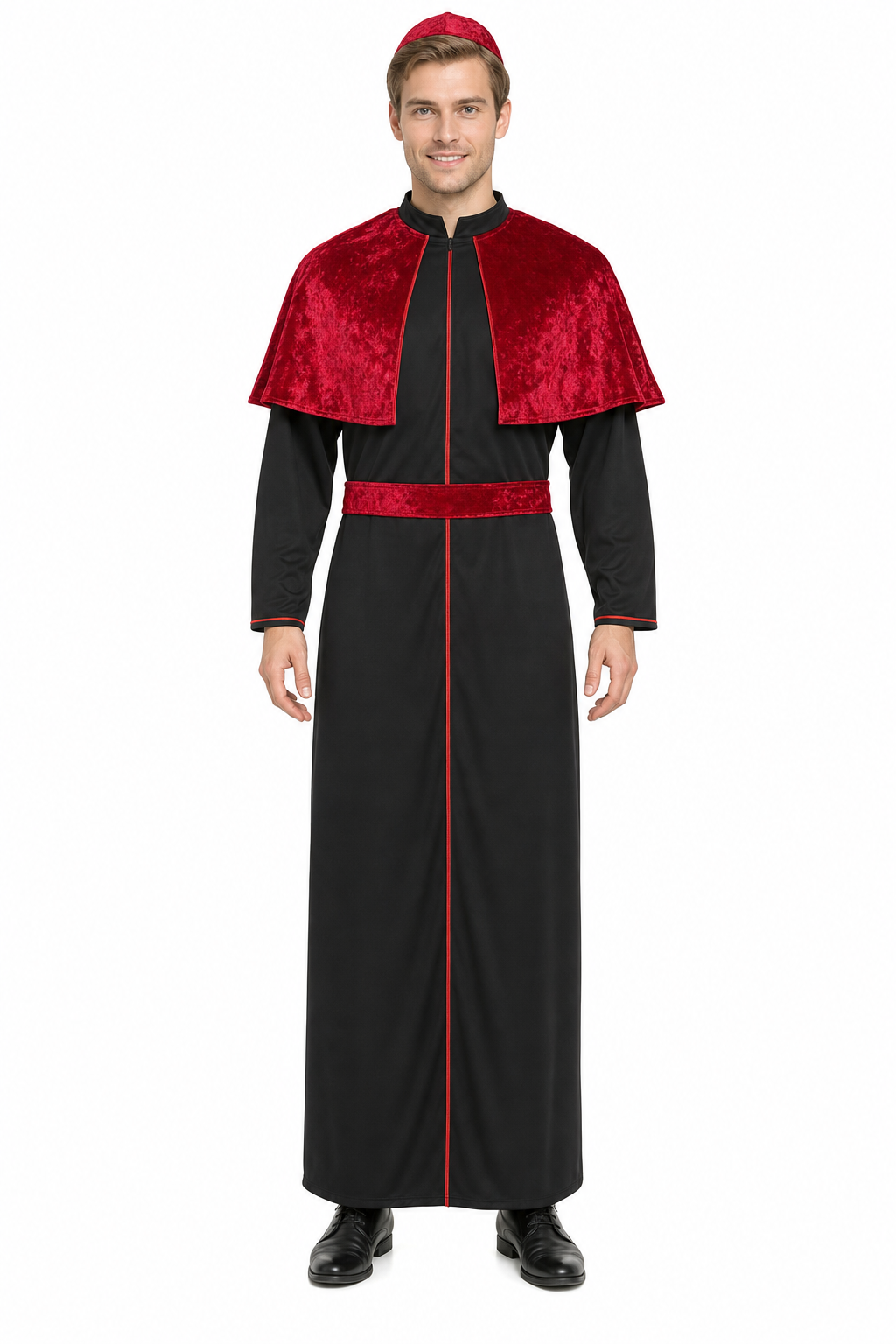 Priest costume with velvet cape