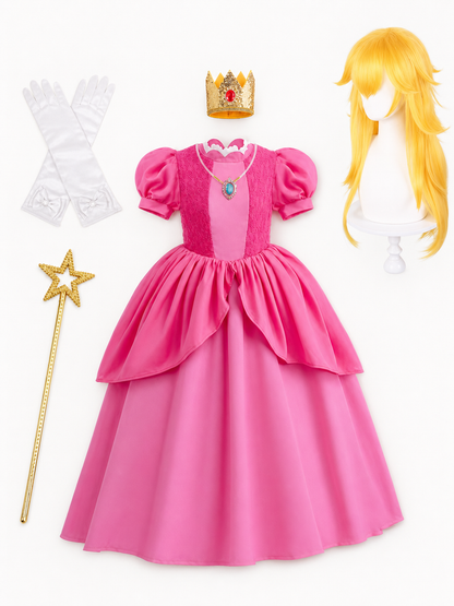 Children's Princess Dress with Crown and Wand