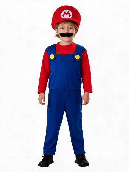 Red kids' carnival costume in a video game style